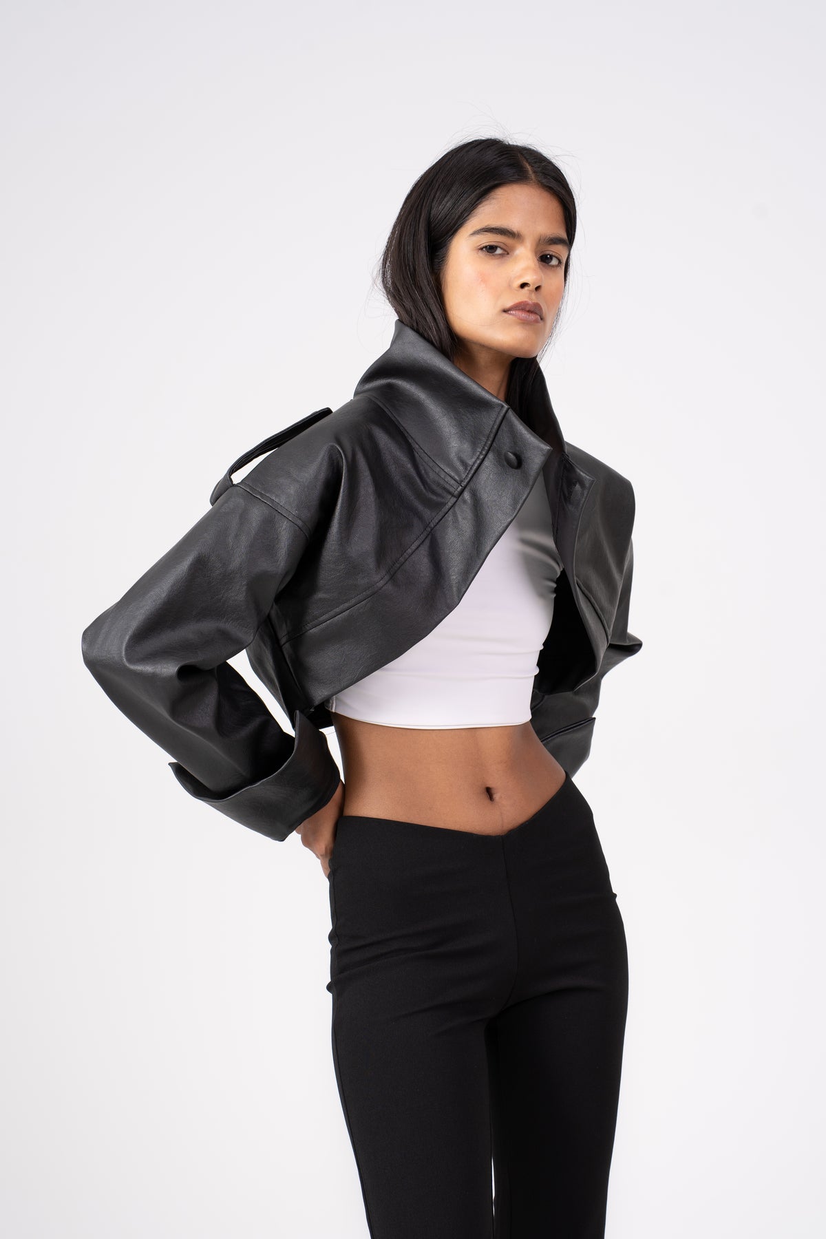 Leather Cropped Shrug