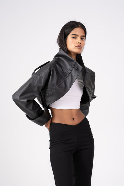 Leather Cropped Shrug