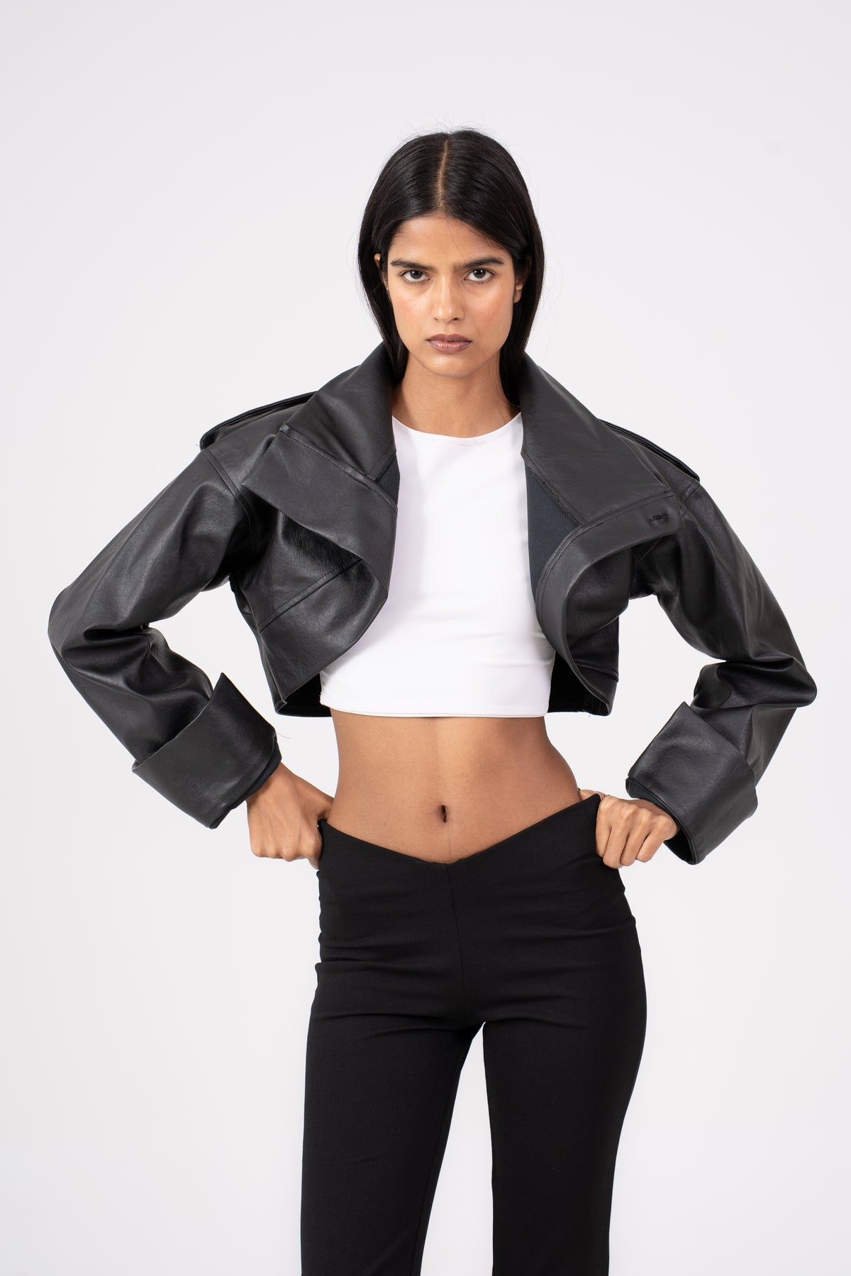 Leather Cropped Shrug