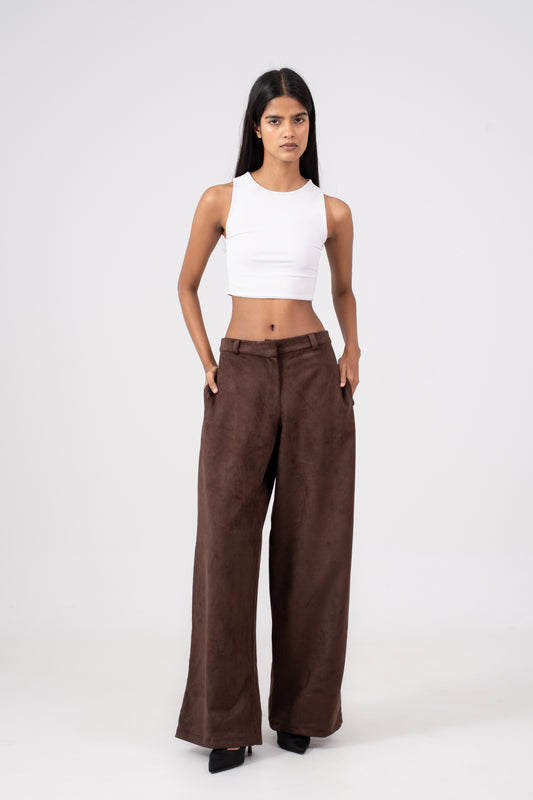Suede Pants Brown