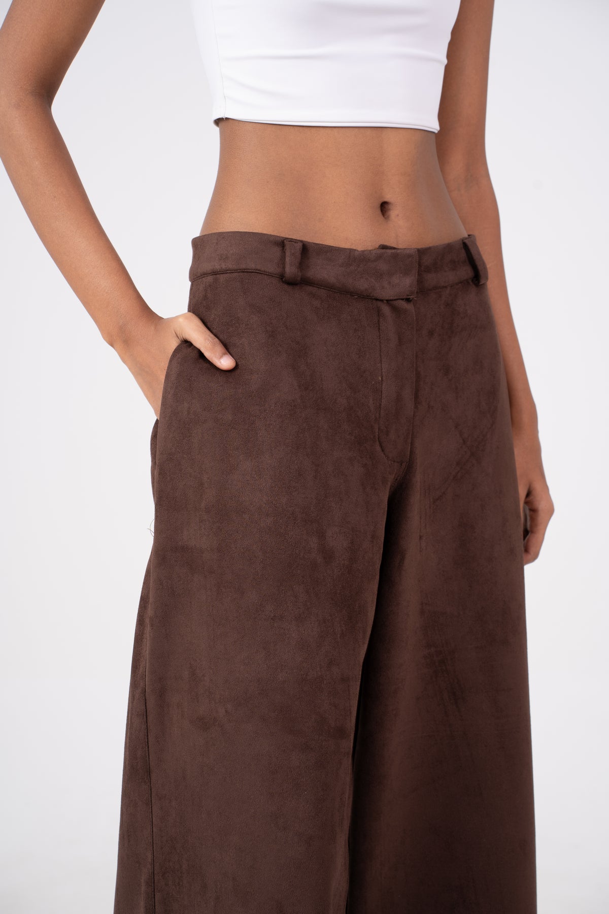 Suede Pants Brown