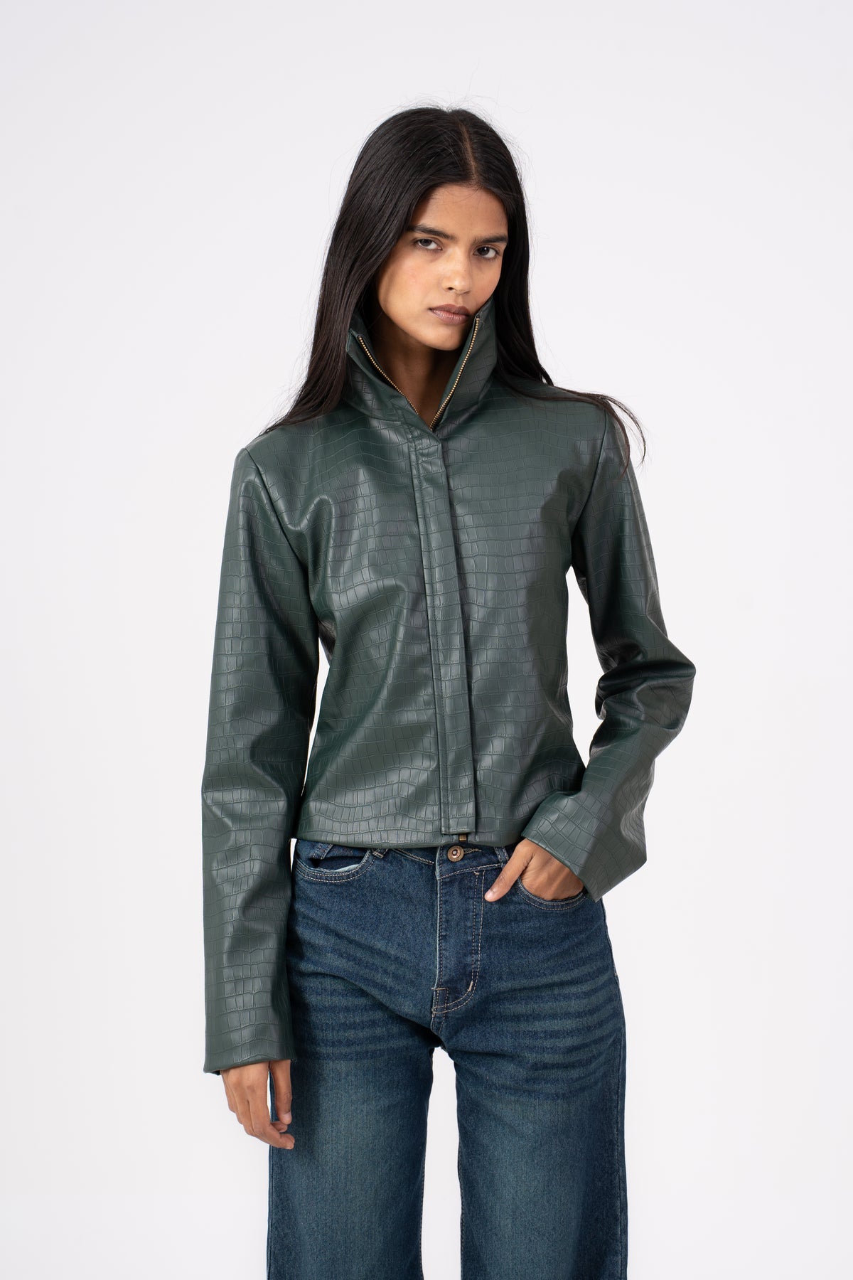 Crocodile Leather Jacket