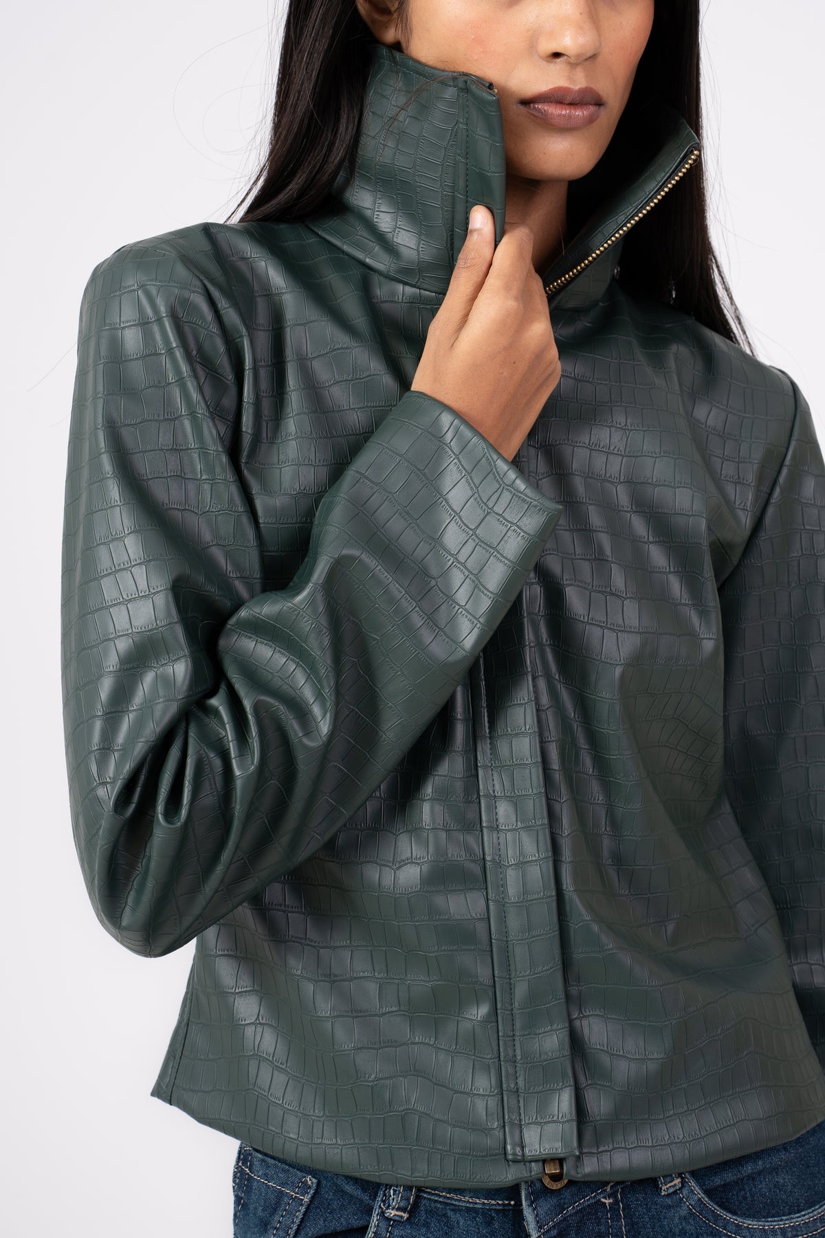 Crocodile Leather Jacket