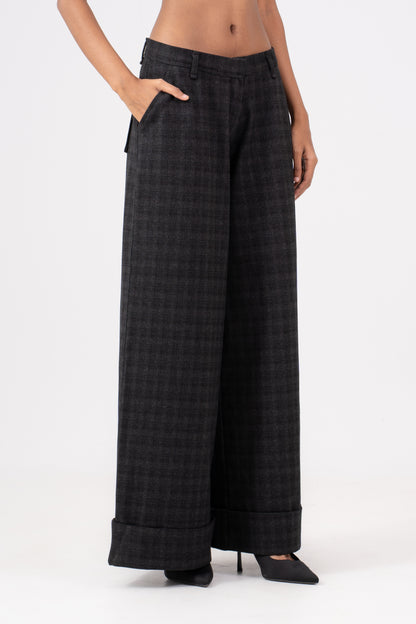 Checkered Wool Pants