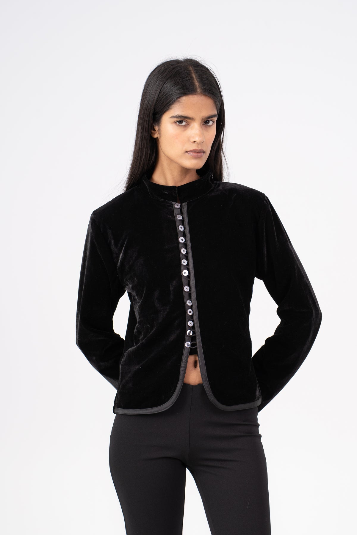 Velvet Jacket with Buttons