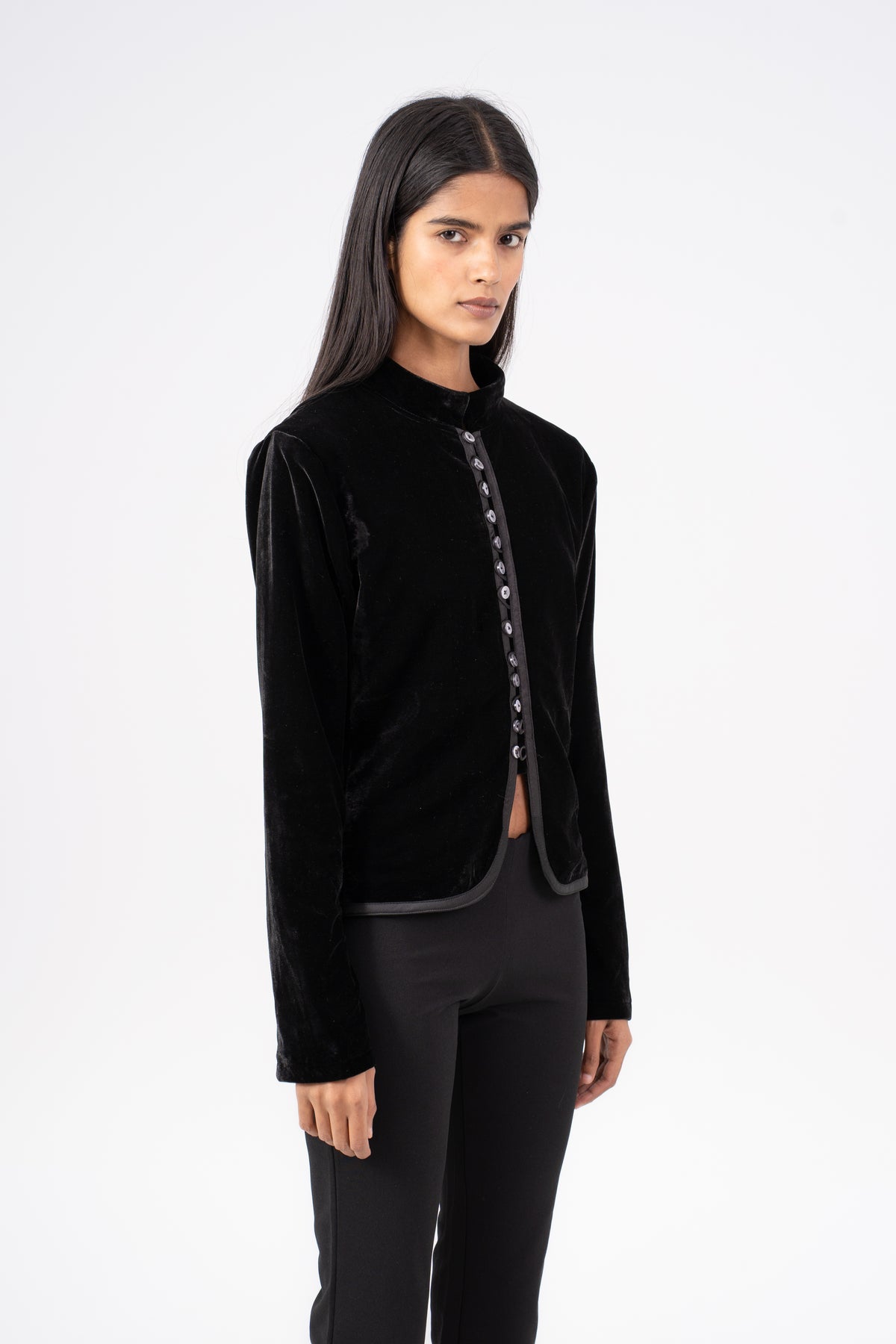 Velvet Jacket with Buttons