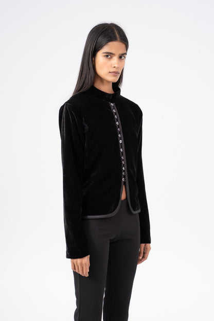 Velvet Jacket with Buttons