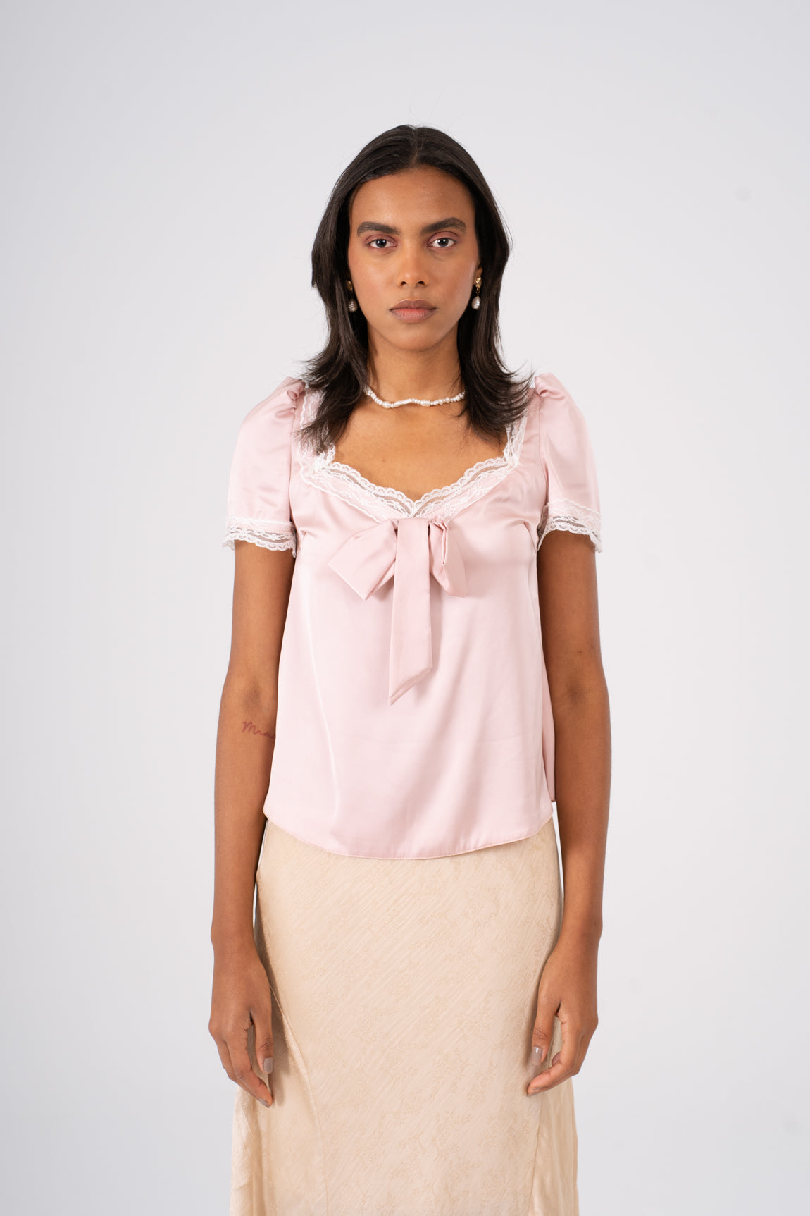 Satin Top with Lace – Zentia