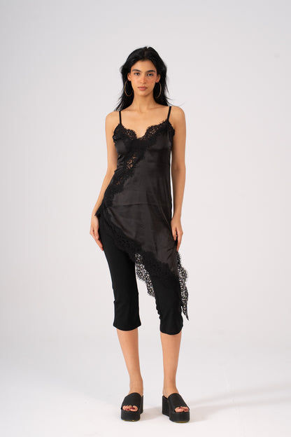 Asymmetrical Satin Top