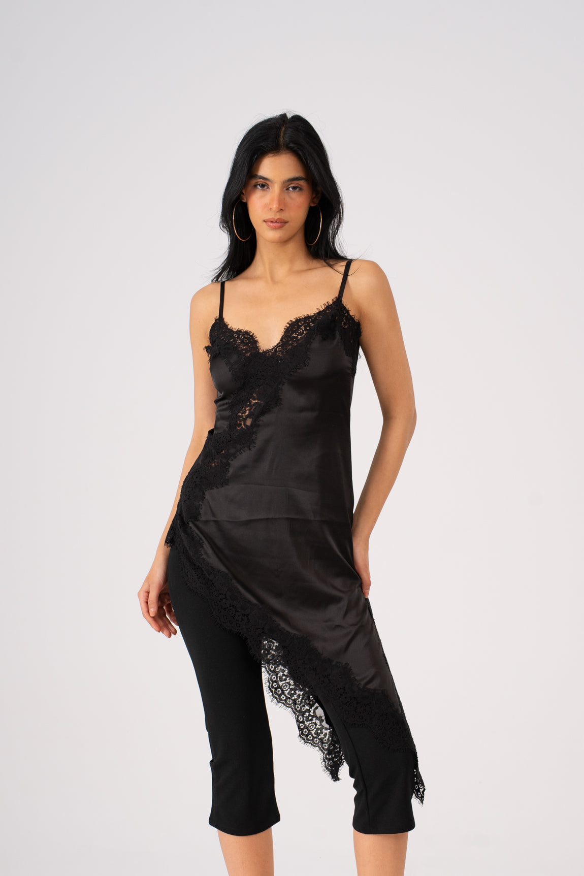 Asymmetrical Satin Top