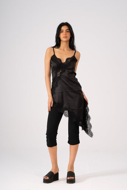 Asymmetrical Satin Top