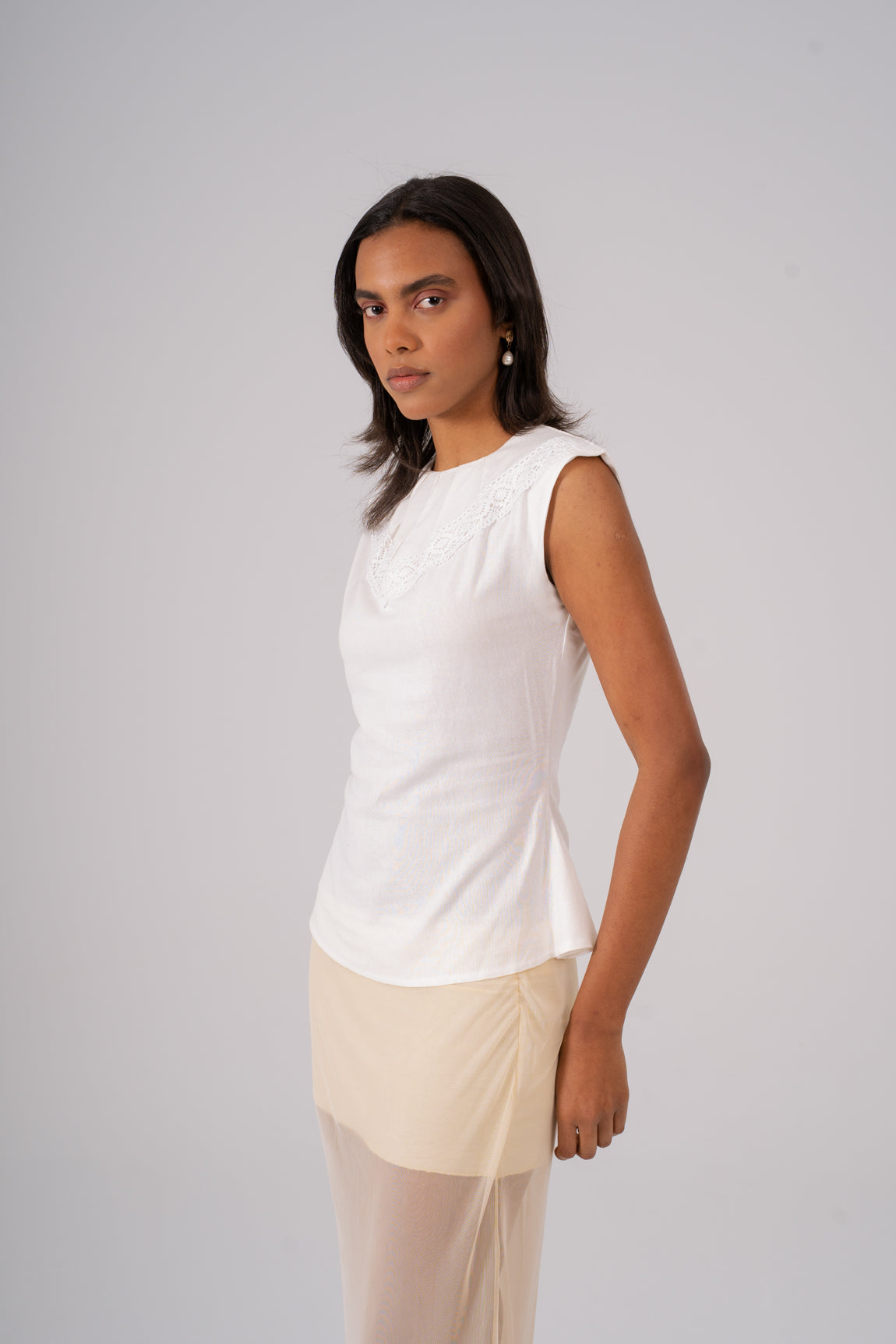 Linen Pleated Top