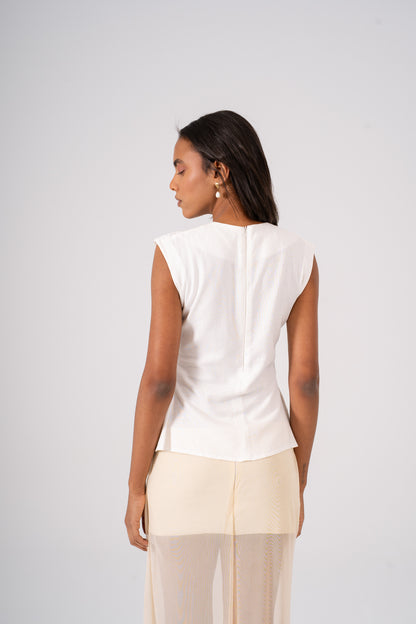 Linen Pleated Top