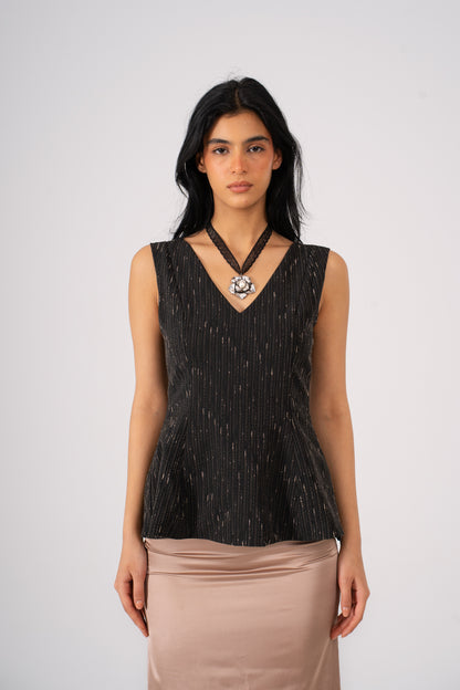 Corset Fitted Top Black