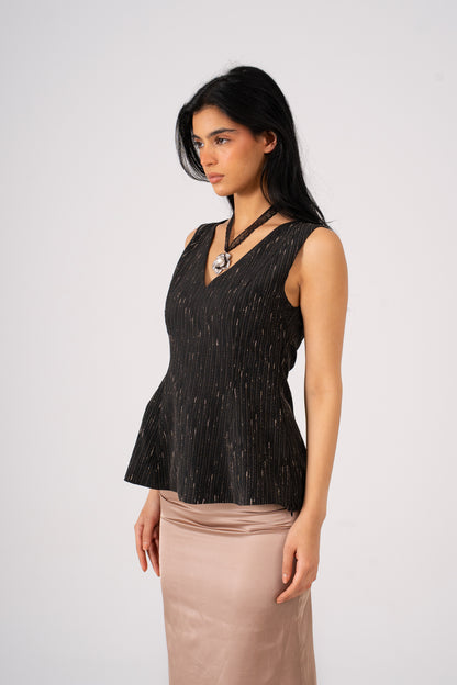 Corset Fitted Top Black