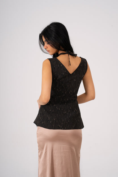 Corset Fitted Top Black