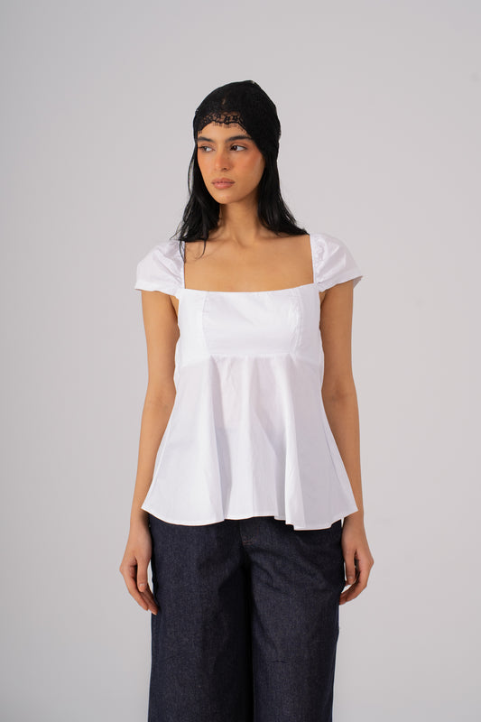 Poplin Flared Top