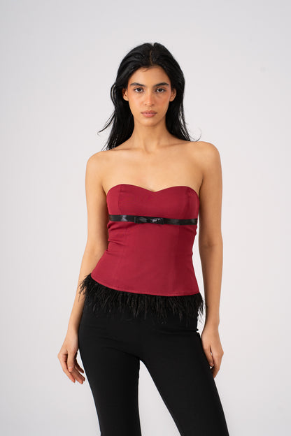 Strapless Corset Maroon