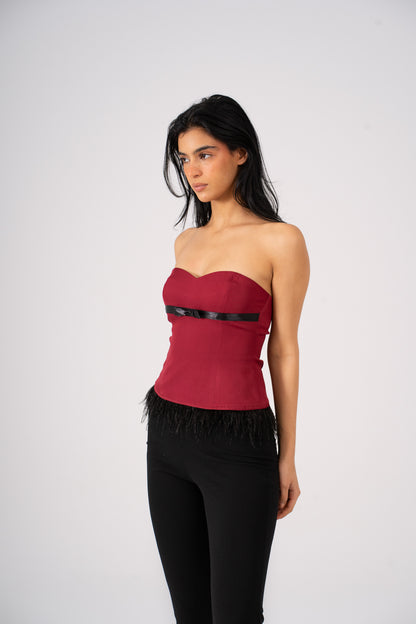 Strapless Corset Maroon