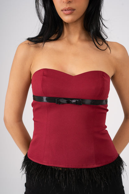 Strapless Corset Maroon