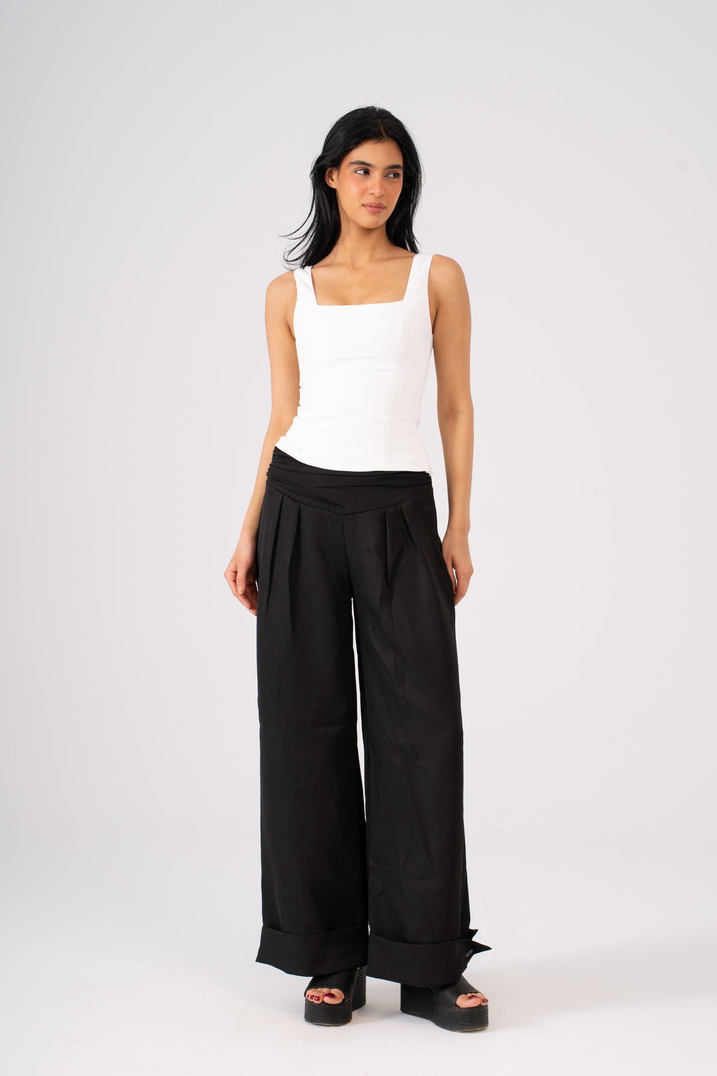 Pleated Pants Black