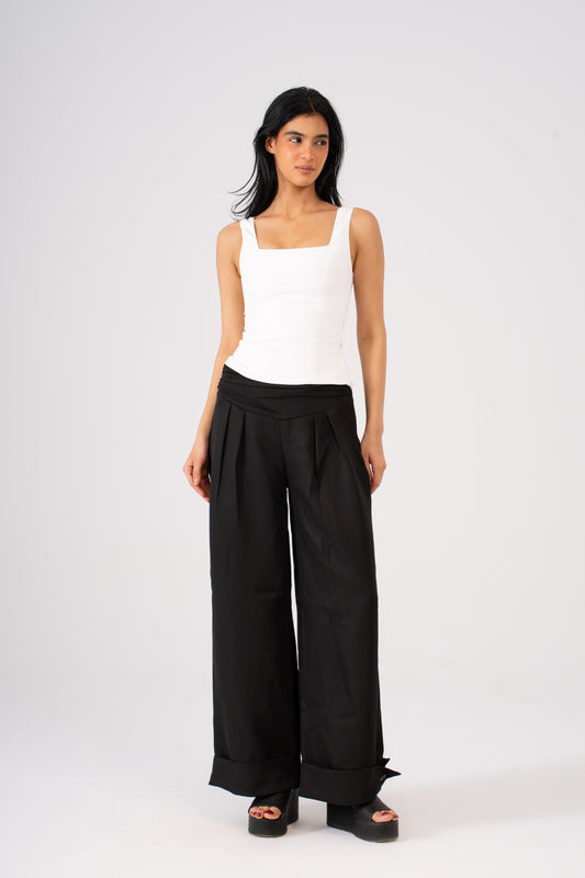 Pleated Pants Black