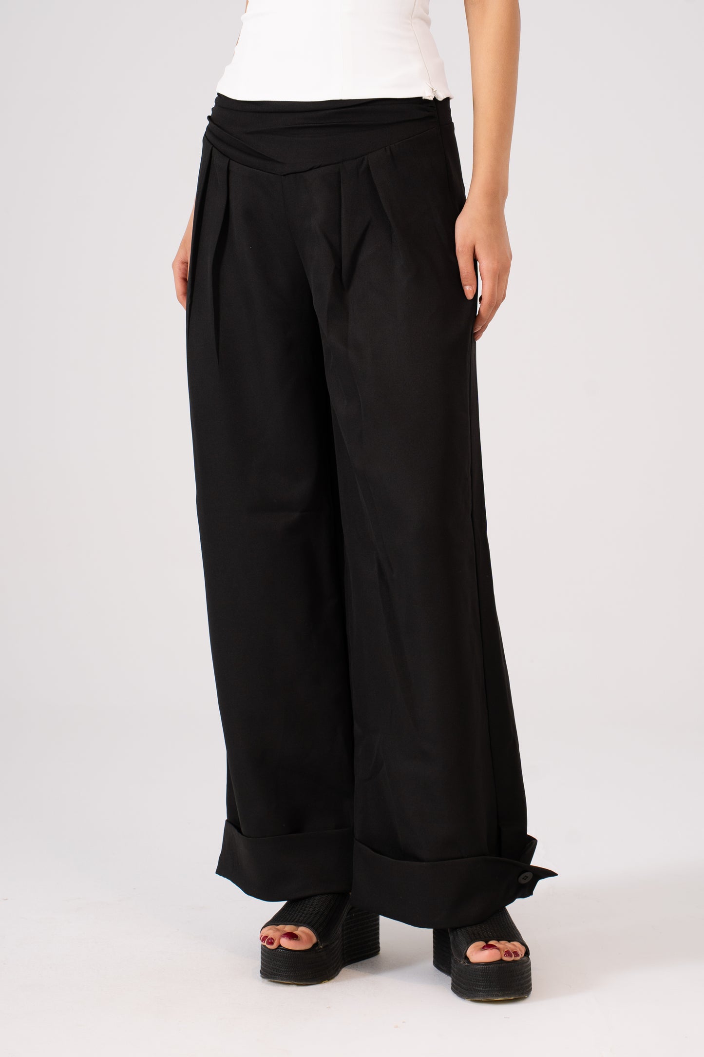 Pleated Pants Black