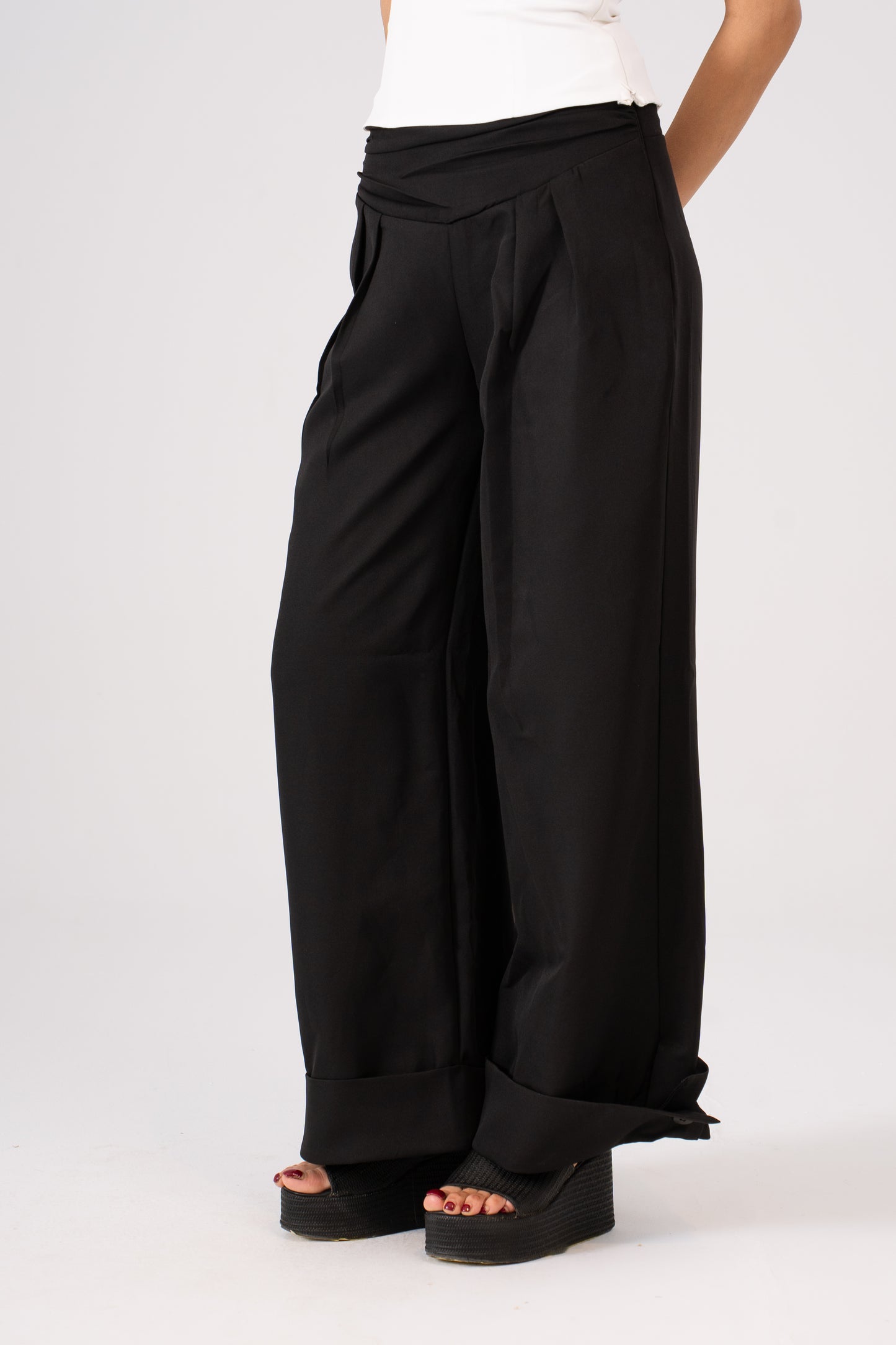 Pleated Pants Black