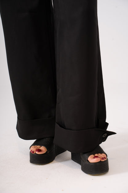 Pleated Pants Black