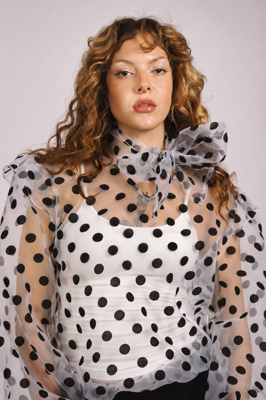 Dramatic Polka Dots Blouse