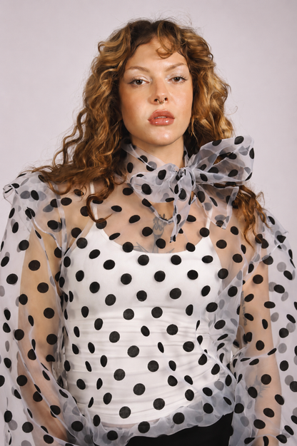 Dramatic Polka Dots Blouse