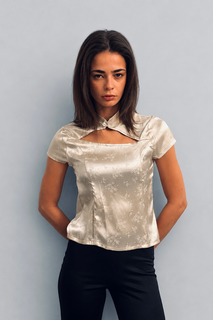 Muse Cutout Top in Gold