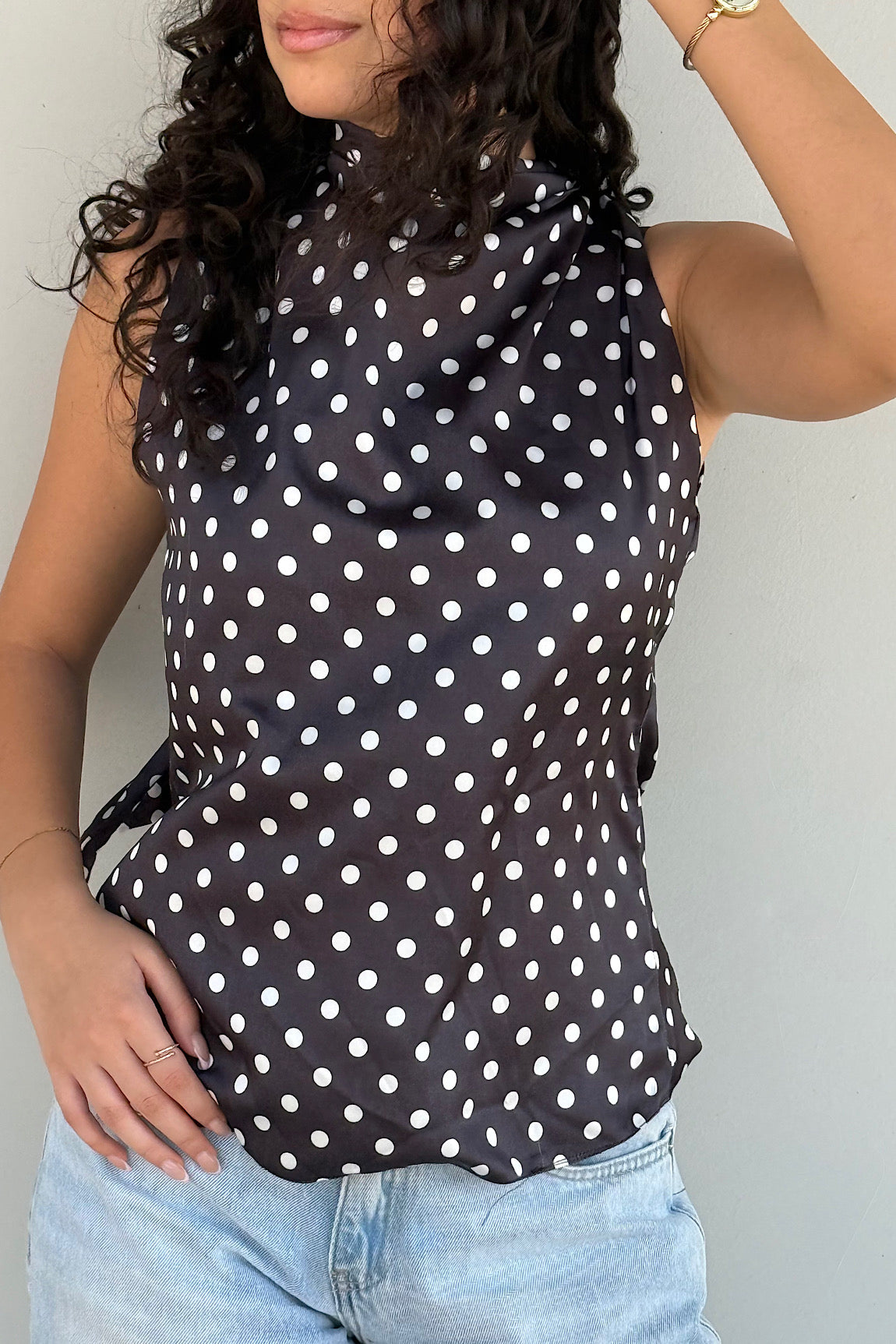 Halter Polka Dot with Bow-back