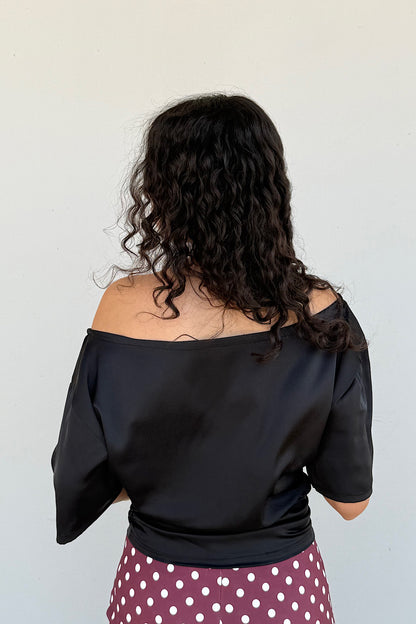Ruched Black Top