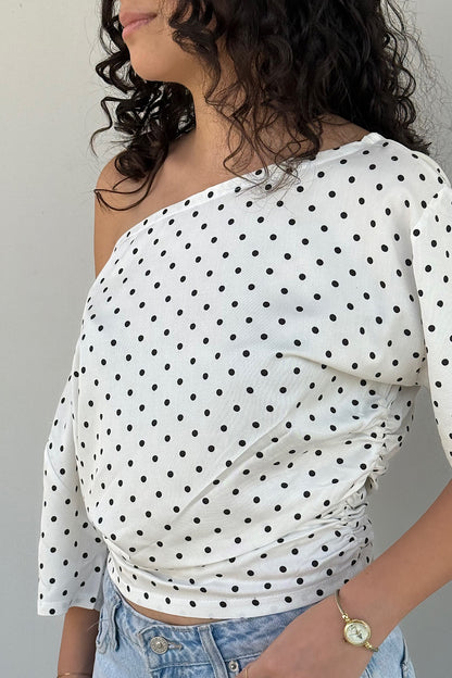 Ruched Polka Dot Top
