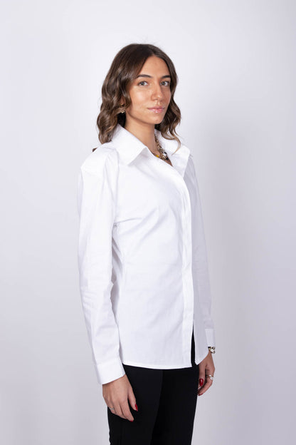 Poplin Collared White Shirt