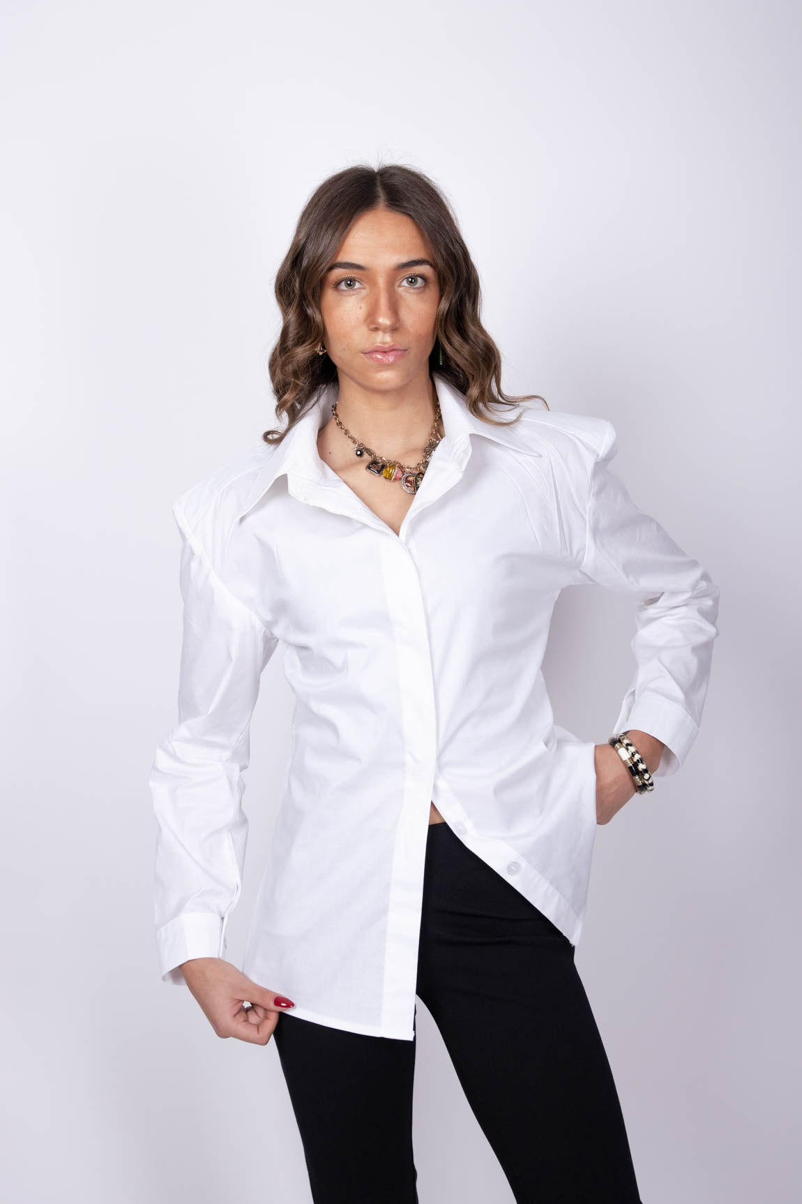 Poplin Collared White Shirt