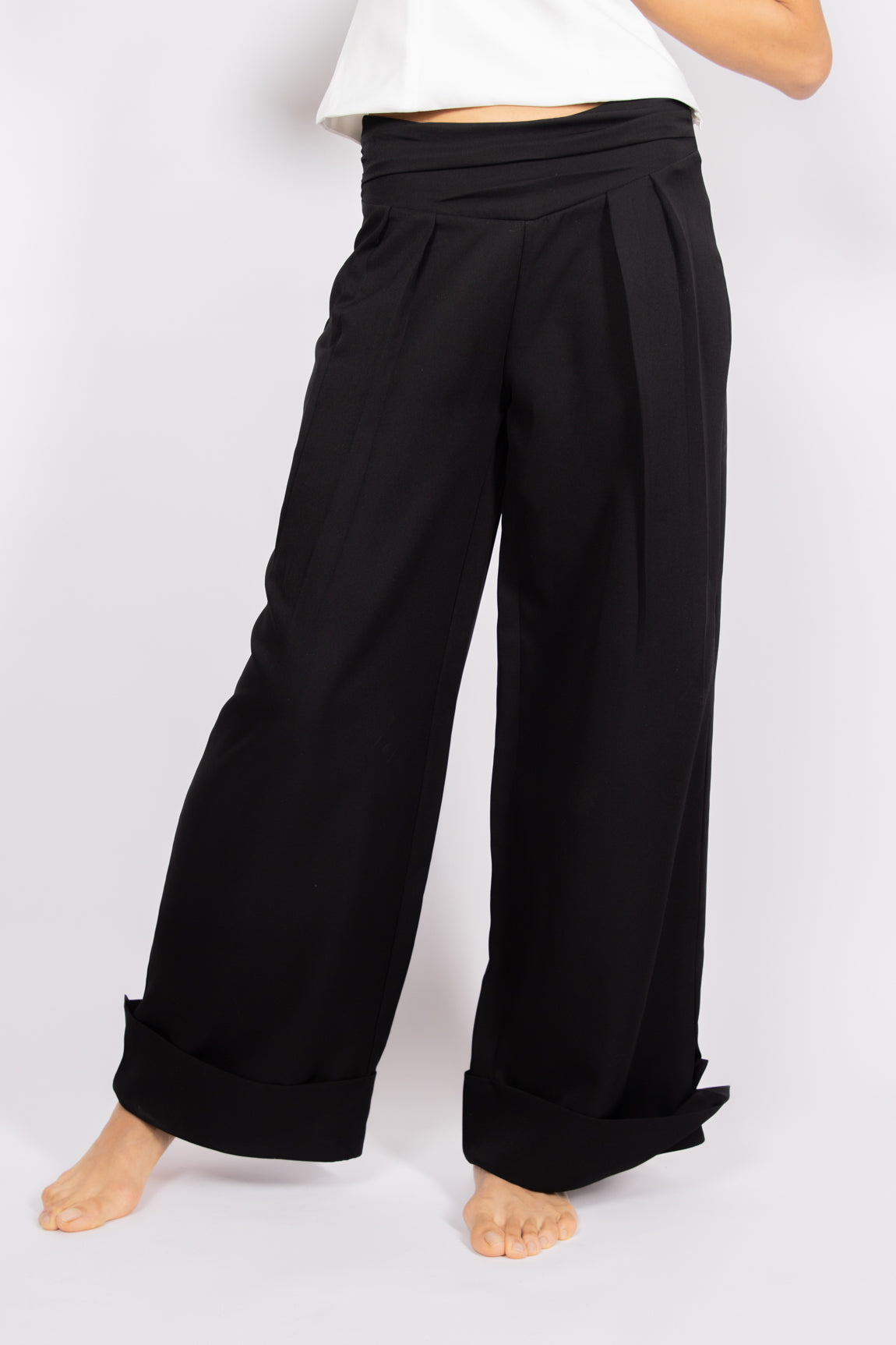 Pleated Pants Black