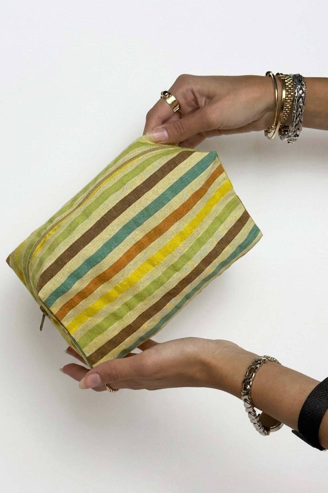 Vintage Stripes Pouch Yellow