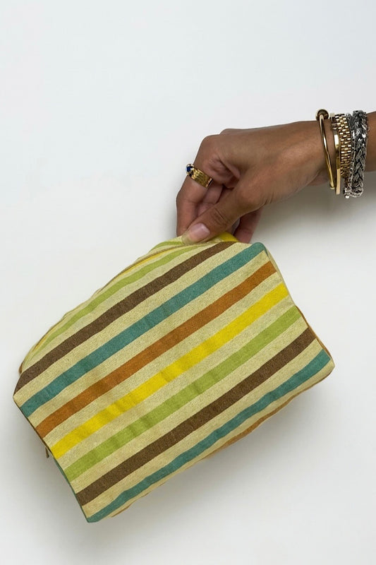 Vintage Stripes Pouch Yellow