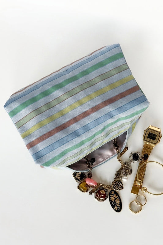 Vintage Stripes Pouch Blue