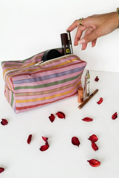 Vintage Stripes Pouch Red