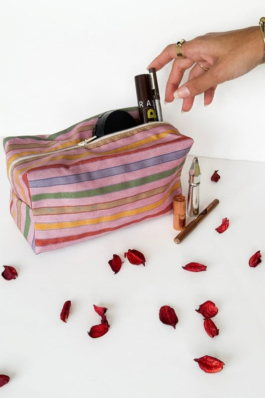 Vintage Stripes Pouch Red