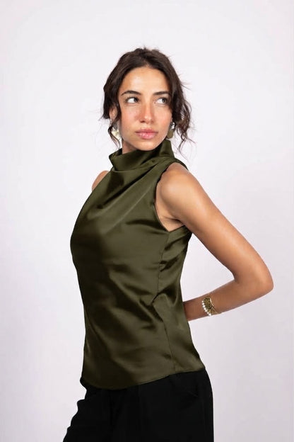 Halter Top Dark Olive