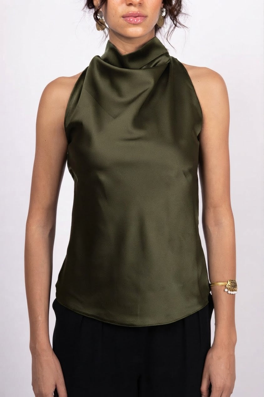 Halter Top Dark Olive