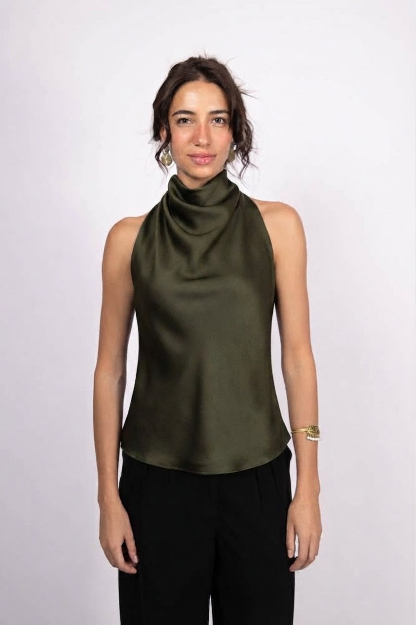 Halter Top Dark Olive