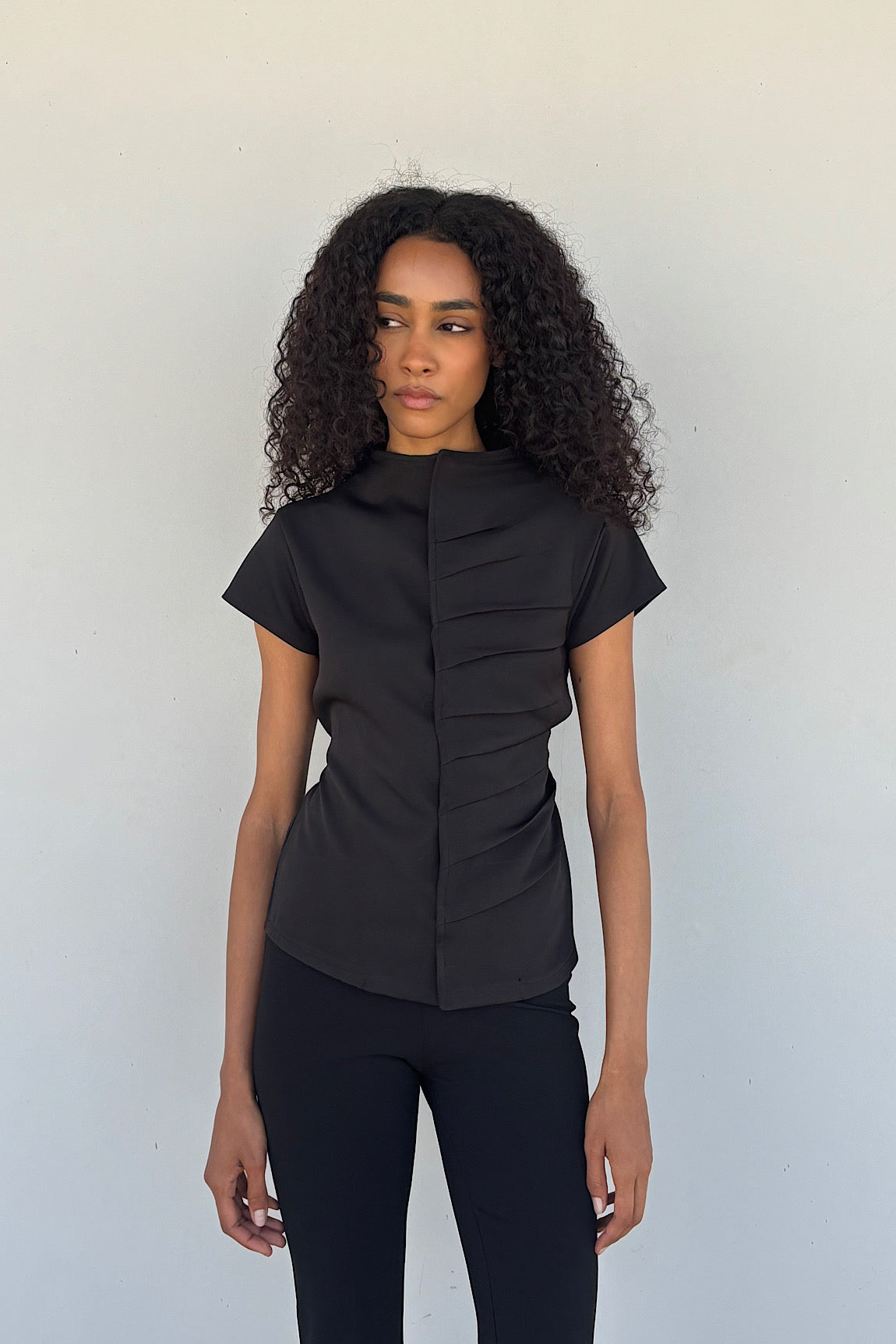 Draped Black Top