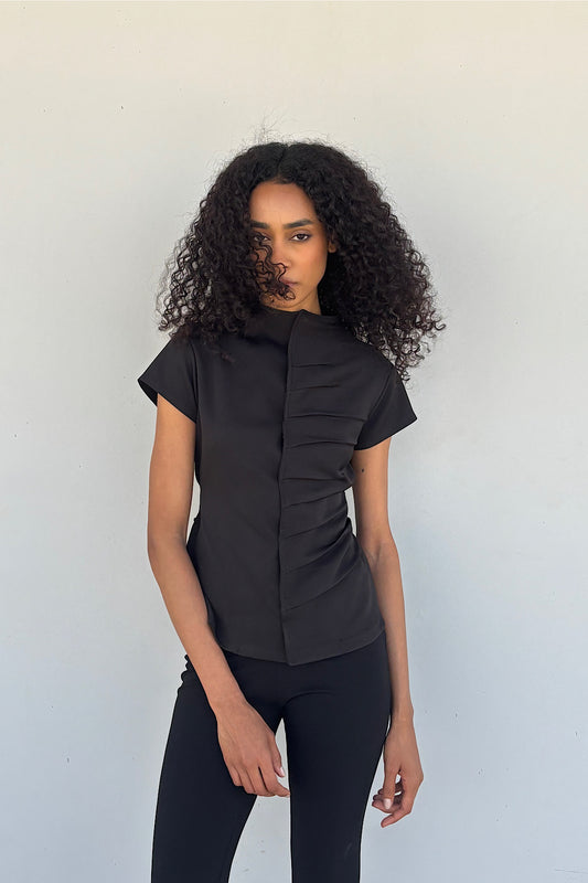 Draped Black Top