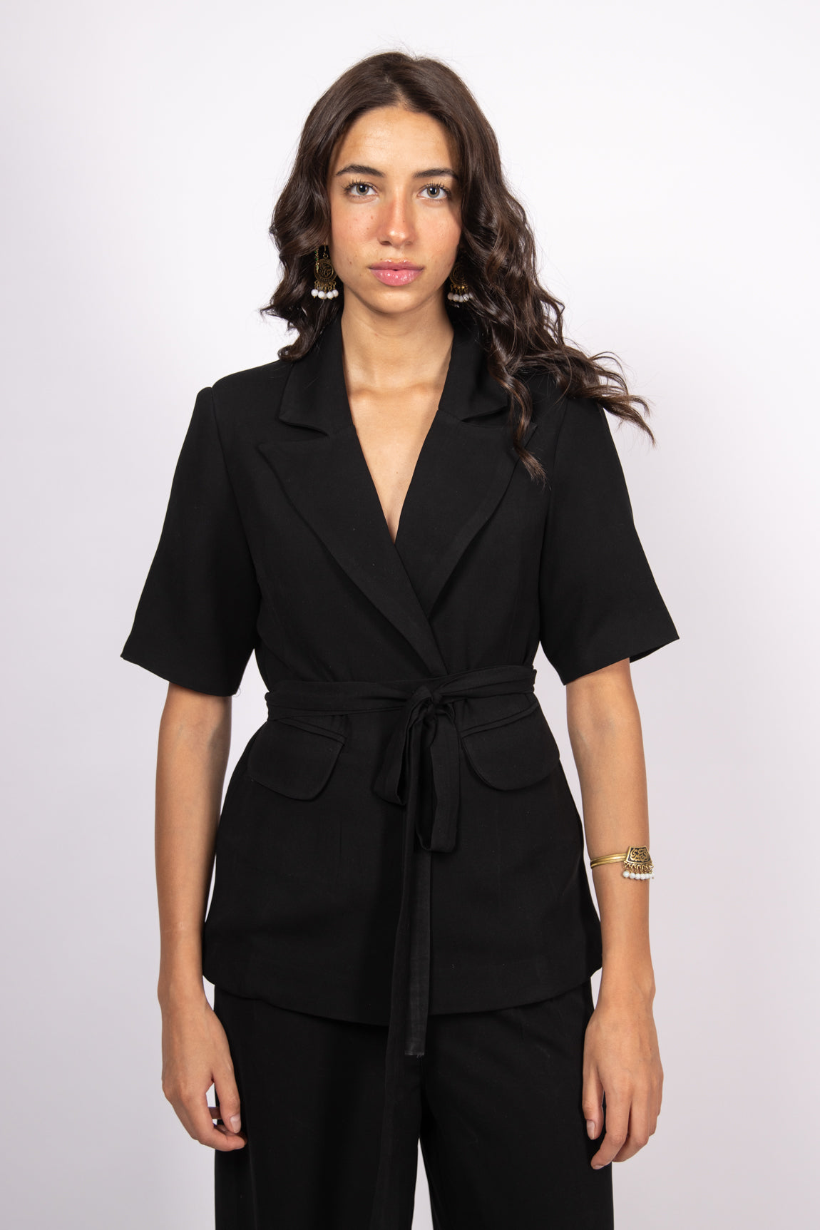 Short Sleeve Black Blazer