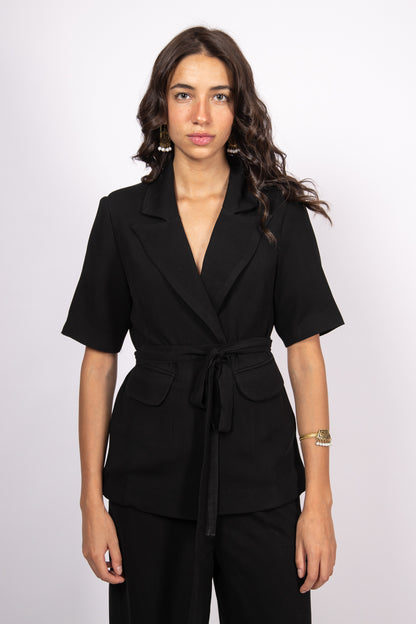 Short Sleeve Black Blazer